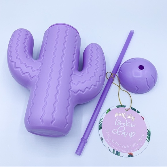 Pink Sky Lookin’ Sharp Cactus Cup w/ Straw - Picture 5 of 5